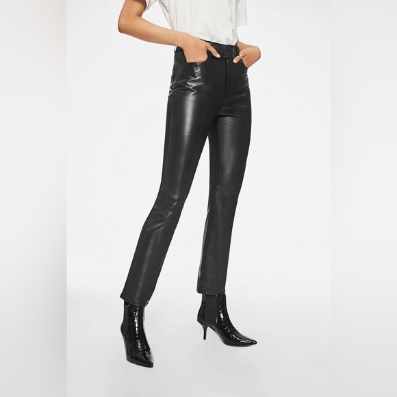 ANINE BING CONNOR GENUINE LEATHER PANT IN BLACK SIZE XS - Picture 1 of 16